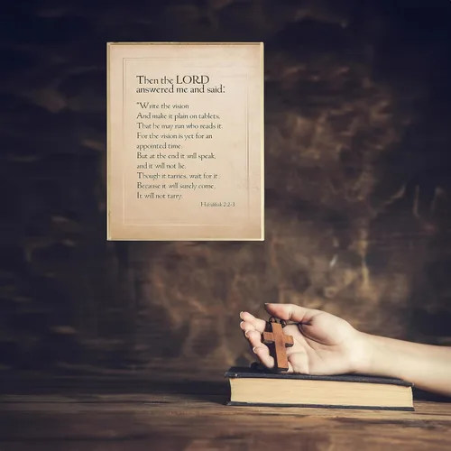 Miniatura 4 de AMERICAN LUXURY GIFTS Write the Vision, Make It Plain Versículo bíblico cristiano Escritura Tipografía Arte de Pared – Regalo inspirador