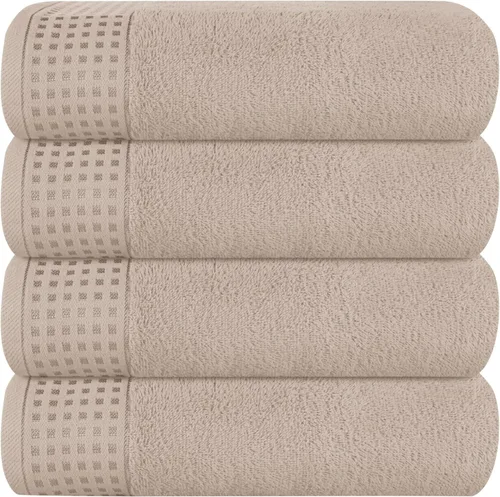 Miniatura 92 de GLAMBURG Juego de 2 toallas de baño de gran tamaño 100% algodón, 28 x 55 pulgadas, ultra suaves, altamente absorbentes, compactas, de secado rápido