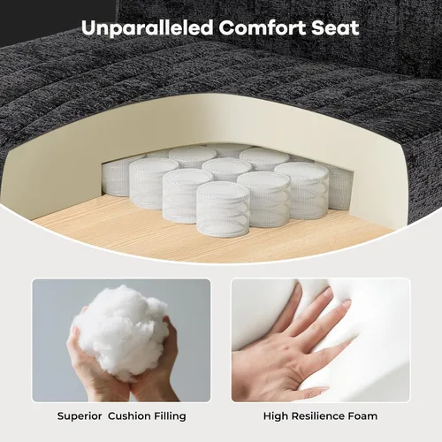 Miniatura 7 de Convertible Base Criss Cross Chair with Pocket Springs & Thicker and Wider Cushions, Armless Legged Office Chair Relieves Back Pain, Swivel Vanity