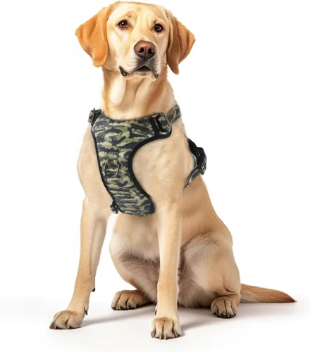 Miniatura 11 de Arnés para perro sin tirones, chaleco reflectante ajustable con clip delantero/trasero, asa de fácil control para perros de tamaño mediano, grande