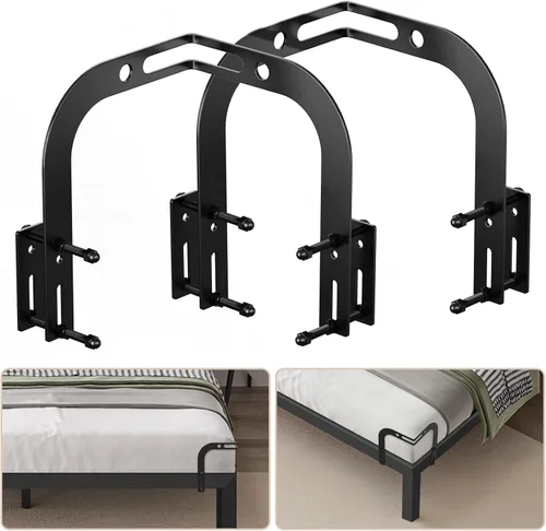 DELLAN Tapón deslizante para colchón, barra de retención antideslizante para colchón de esquina, soporte para marco de cama de metal de 1.75 x 2.9