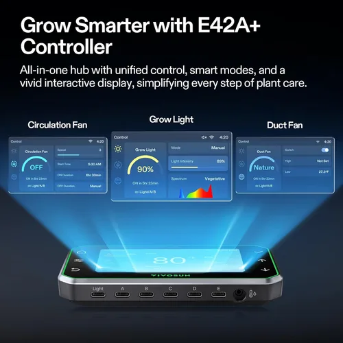 Miniatura 4 de VIVOSUN GIY Sistema de tienda de cultivo inteligente 2.7x2.7, Kit de tienda de cultivo con WiFi integrado, con ventilación y circulación