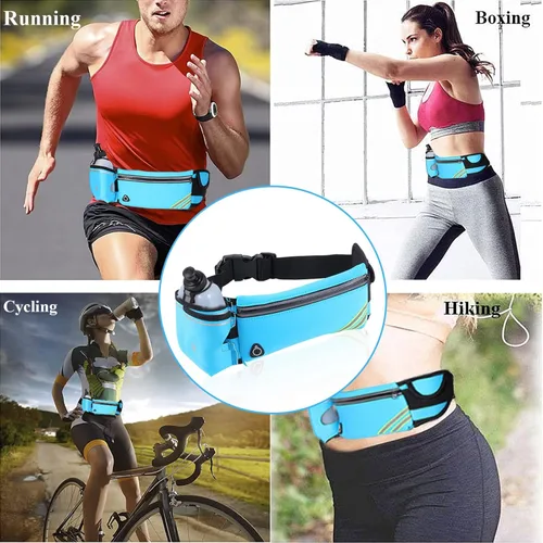 Miniatura 2 de Riñonera impermeable para correr con botella de agua, para mujeres y hombres, riñonera para senderismo, ciclismo, caminata, entrenamiento, correr