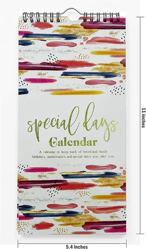 Miniatura 3 de Calendario perpetuo de pájaros y hojas tropicales para colgar en la pared, aniversario, recordatorio de eventos especiales, calendario con impresión