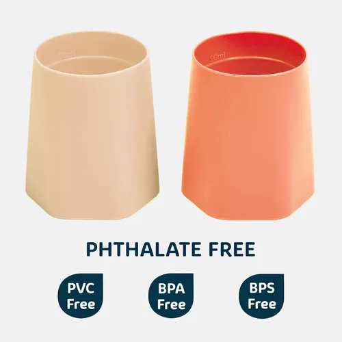 Miniatura 3 de Tiny Twinkle Paquete de 2 vasos de entrenamiento – Vasos de silicona para beber independientemente para bebés y niños pequeños, suministros