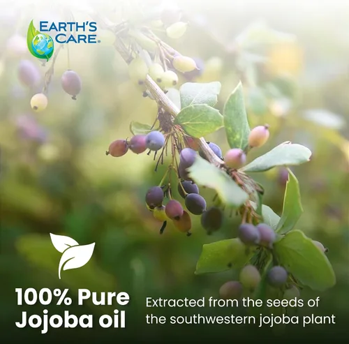 Miniatura 5 de Earth's Care Aceite de jojoba 100% puro para cabello, piel y uñas, prensado en frío, hidratante natural nutritivo, 8 onzas líquidas