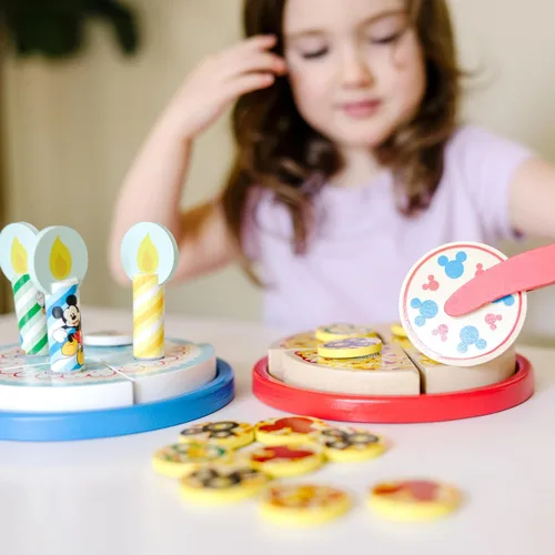 Miniatura 5 de Melissa & Doug Mickey Mouse - Juego de pizza de madera y pastel de cumpleaños (32 piezas) - Play Food