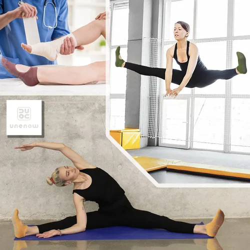Miniatura 6 de unenow Calcetines antideslizantes de yoga para mujer con acolchado para pilates, barra, hogar