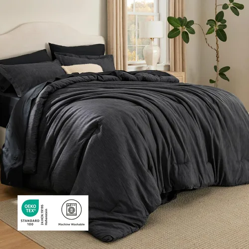 Miniatura 163 de Bedsure Juego de edredón Twin/Twin XL, ropa de cama suave beige para todas las estaciones, juego de cama teñido catiónico, 2 piezas, 1 edredón