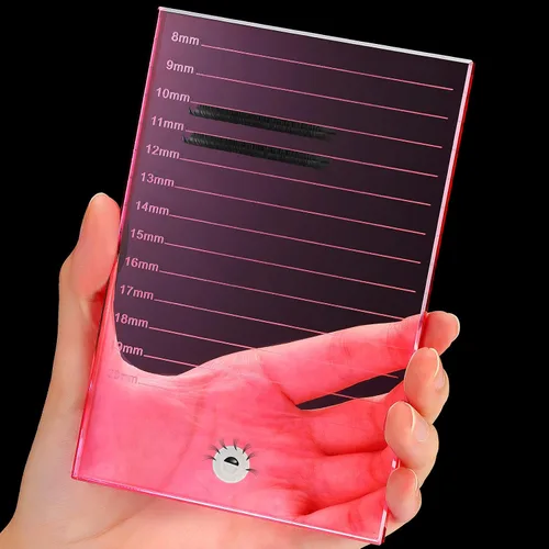 Maitys Paleta de extensión de pestañas de cristal de tamaño más grande, bandeja de pestañas postizas de vidrio con pegamento adhesivo (5.9 x 3.94 x