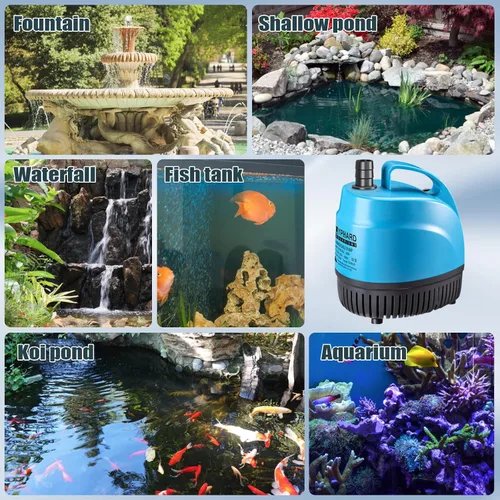 Miniatura 7 de LYPHARD AQUARIUMS Bomba de agua sumergible de 125 W, 1110 GPH de alta elevación 12.8 pies bombas de acuario para pecera, estanque, fuente