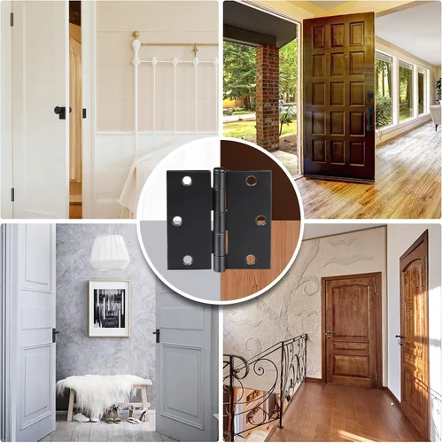 Miniatura 7 de TICONN Paquete de 18 bisagras de puerta de 3.5 pulgadas con pasador extraíble, herrajes para puertas residenciales bifold de hierro de 3-1/2 x 3-1/2