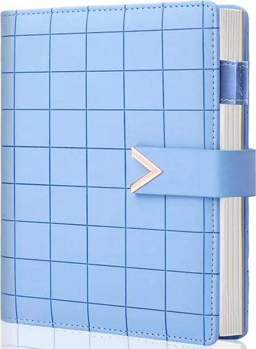 Miniatura 9 de CAGIE Carpeta A5 con 6 anillas rellenable, cuaderno de cuero encuadernado en espiral para planificador de negocios, organizador personal, cuadernos