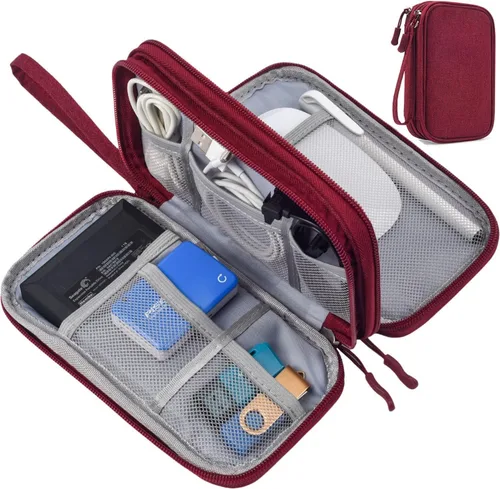 Miniatura 17 de Organizador electrónico para cable de viaje, bolsa organizadora electrónica, funda organizadora de accesorios electrónicos impermeable para banco