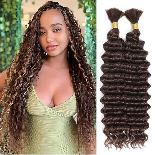 Miniatura 12 de Urbeauty Cabello Humano para Trenzar para Trenzas Boho Bob - Cabello Bohemio de Onda Profunda para Trenzar - Negro Azabache, 14 pulgadas Sin Nudos