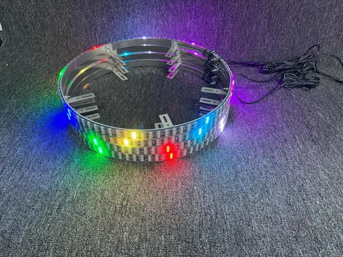 Miniatura 7 de Luces LED de rueda de 17.5 pulgadas, triple fila RGB + blanco + flujo de persecución de color de ensueño, Bluetooth + control remoto