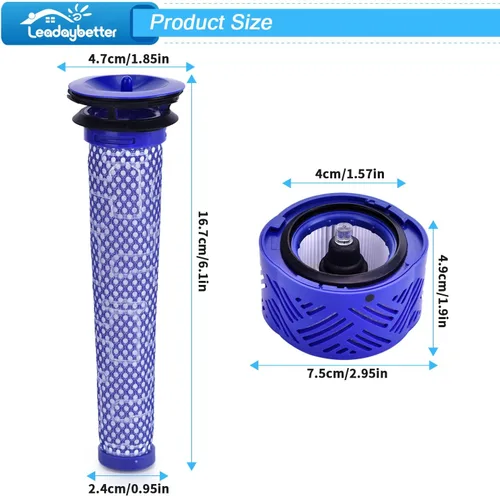 Miniatura 4 de Leadaybetter V6 Filtros de repuesto para aspiradora Dyson Absolute Total Clean inalámbrica, paquete de 2 repuestos HEPA y pre filtro, comparado