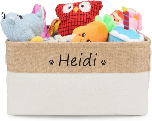 Cesta de almacenamiento personalizada de juguetes para perros, plegable, caja de almacenamiento con nombre de la mascota, organizador para juguetes