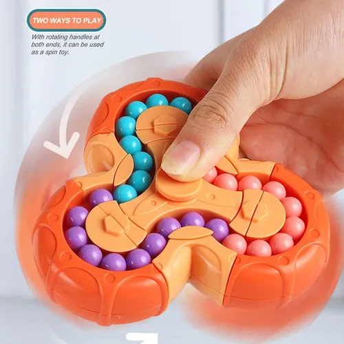 Miniatura 3 de YUDANSI Juguete de rompecabezas de frijol mágico, cubo giratorio 2 en 1, cubo mágico giratorio, regalo para niños y niñas de 3 años, 5-7, 8-12