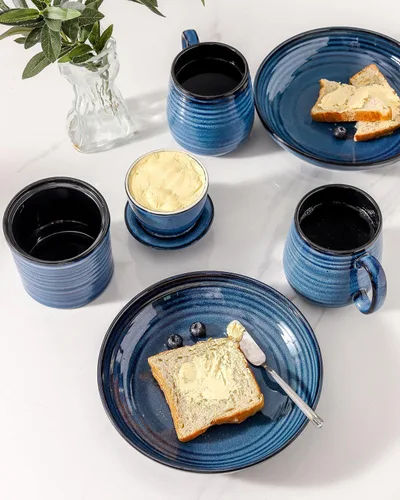 Miniatura 6 de Plato de Mantequilla de Cerámica, Plato de Mantequilla con Tapa, Recipiente de Mantequilla de Cerámica para Encimera, Mantequilla Francesa