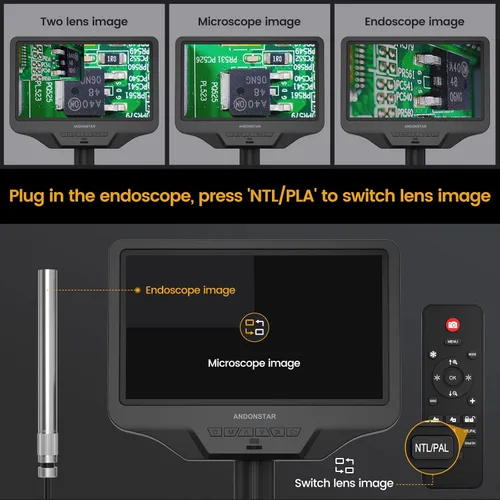 Miniatura 7 de Andonstar AD409-Pro ES - Microscopio digital HDMI de 10.1 pulgadas para adultos con endoscopio, cámara de microscopio de soldadura con soporte