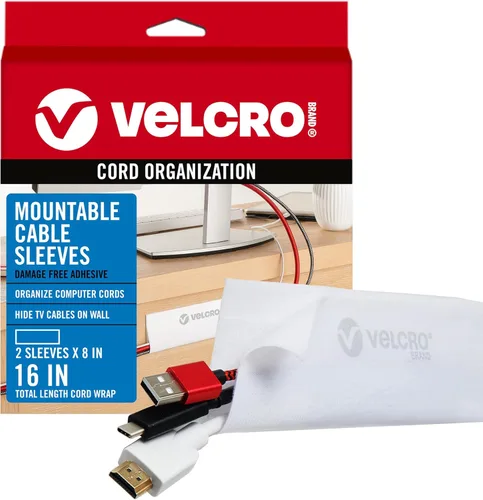 Miniatura 13 de VELCRO Brand VEL-30797-USA - Funda para cables de montaje en paredes, escritorio o centro de entretenimiento, adhesivo extraíble libre de daños, 12