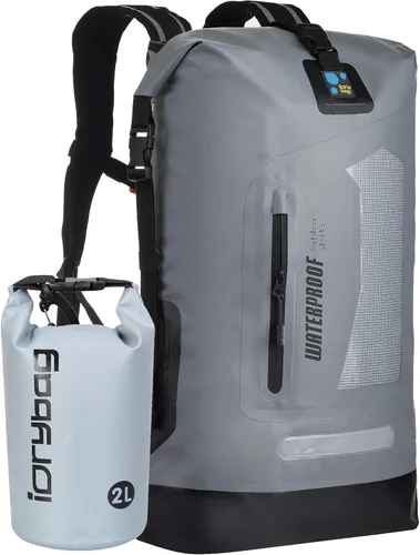 IDRYBAG Mochila impermeable para hombres 20L/30L/40L, bolsa seca flotante para kayak, mochila seca para senderismo Gris