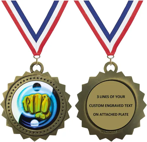 Miniatura 6 de Express Medals Various Styles 1 to 50 Pack of Engraved Gold Martial Arts Medals Trophy Award with Neck Ribbon Medal Trophies Gift Prize Karate