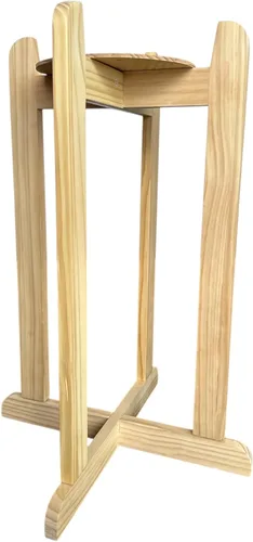 Miniatura 4 de Aquanation Soporte de madera para piso, barniz natural, 27 pulgadas para agua Crock, botellas de agua, jarra de agua de 3 y 5 galones y plantas