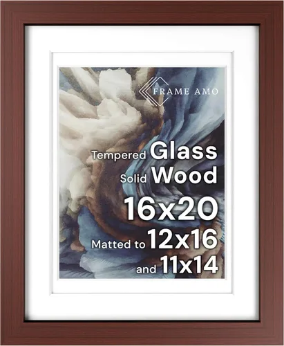 Miniatura 143 de Frame Amo Marco de póster de madera maciza de 13 x 19 pulgadas, color natural, tapete blanco para imagen de 11 x 17 pulgadas, parte frontal