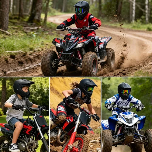 Miniatura 7 de Casco de motocross para niños jóvenes, casco de motocicleta todoterreno con (gafas, guantes, máscara), juego de 4 piezas, casco de cara completa