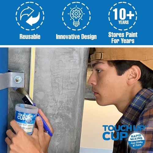 Miniatura 3 de Touch Up Cup Contenedores de almacenamiento de pintura de plástico vacíos con tapas para pintura sobrante, retoques, como se ve en los productos