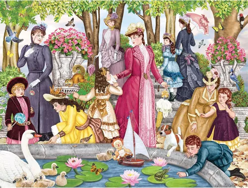 KI Puzzles - Rompecabezas de 550 piezas para adultos, tía Josephine Visits Rosiland Salomon, rompecabezas victoriano de 24 x 18 pulgadas