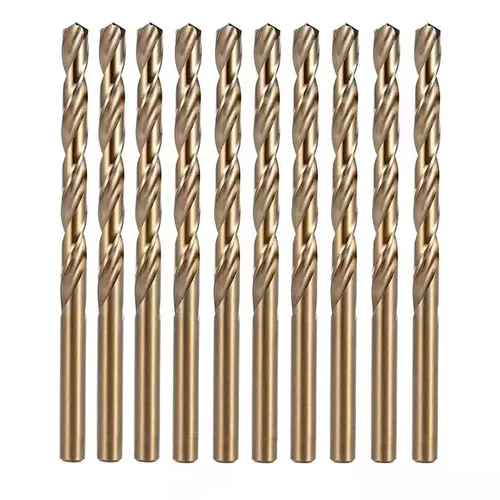 Juego de brocas de cobalto de 1/4 de pulgada, brocas helicoidales M35 Jobber, adecuadas para perforar en metal duro, acero inoxidable, hierro