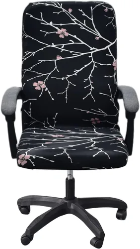 Miniatura 37 de CRFATOP Funda elástica para silla de oficina de computadora con cremallera duradera, funda para silla de escritorio giratoria universal, respaldo