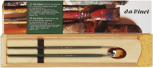 Miniatura 7 de da Vinci Brushes 4250DV - Juego de pinceles para acuarela, tamaño 2, tamaño inclinado 10, ovalado tamaño 12, negro 3