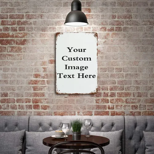 Miniatura 5 de PPFINE Letreros de metal personalizados, imagen de texto personalizada con tu nombre, decoración de pared para el hogar, bar, letreros de calle