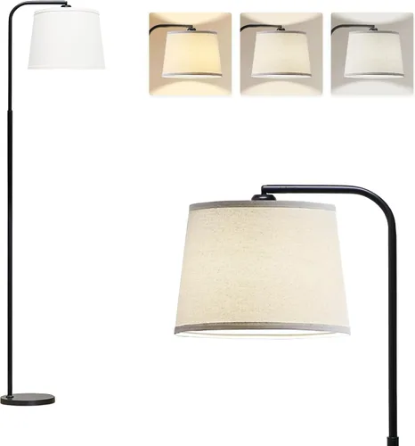 Miniatura 8 de Lámpara de pie AKASUKI para sala de estar con 3 temperaturas de color, lámparas de pie con interruptor de pie para sala de estar, dormitorio, Negro
