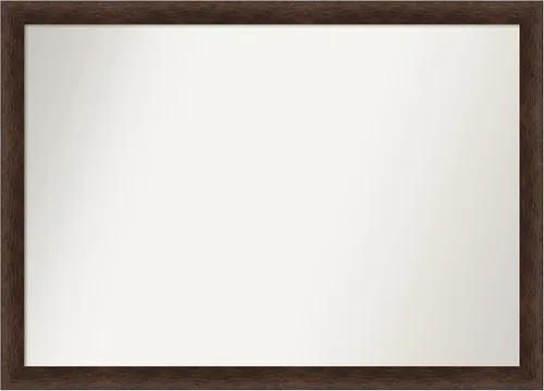 Miniatura 524 de Amanti Art Espejo de pared personalizado no biselado (24 x 27 pulgadas), marco estrecho de nogal chipre - varios tamaños personalizados - Espejo