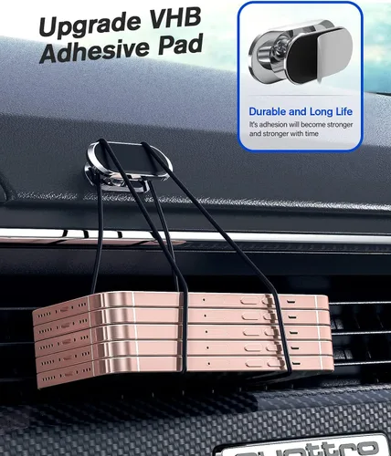Miniatura 5 de Paquete de 2 soportes magnéticos para teléfono para automóvil, imán de mejora, rotación de 360 grados y fácil instalación, compatible con todos