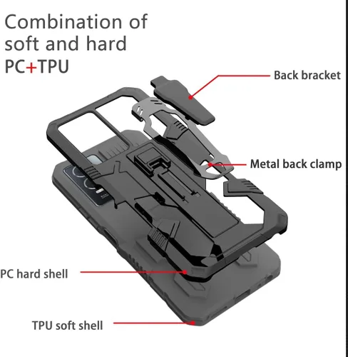 Miniatura 5 de Funda compatible con Redmi Note 7, funda protectora a prueba de golpes con función atril incorporada, compatible con Xiaomi Redmi Note 7 Pro, funda
