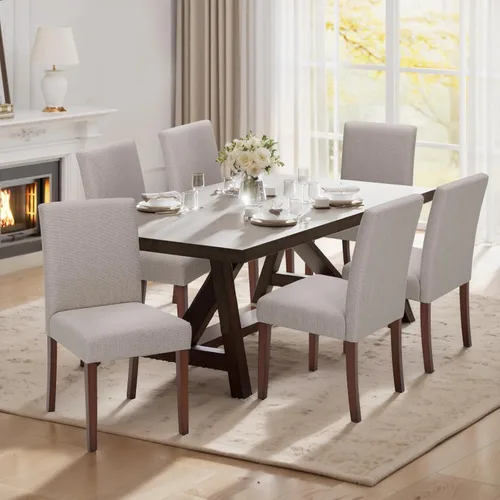 Miniatura 18 de MALOL Upholstered Dining Chairs Set of 2, Fabric Dining Room Chairs, Modern Wooden Dining Chair, Kitchen Side Chairs, Farmhouse Dinner Chair with