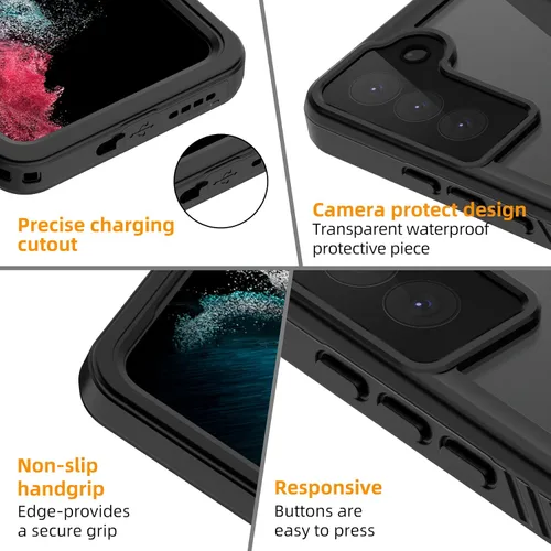 Miniatura 5 de YMCCOOL Funda impermeable para Samsung Galaxy S22, con protector de pantalla sensible integrado a prueba de golpes, resistente a prueba de golpes