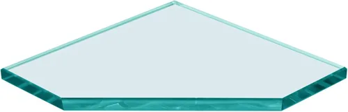 Dulles Glass Estante esquinero de vidrio pentágono de 8 x 8 pulgadas, solo estante, templado, 3/8 pulgadas de grosor, vidrio pulido plano