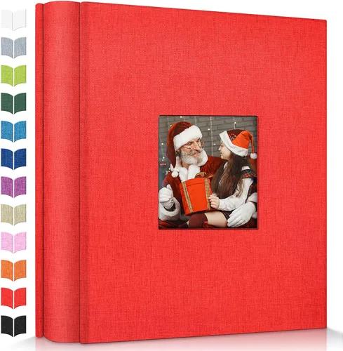 Miniatura 19 de Álbum de fotos Artfeel 4x6 con 300 bolsillos, álbumes de fotos deslizables, libro de memorias con cubierta de lino y ventana frontal, libro de fotos
