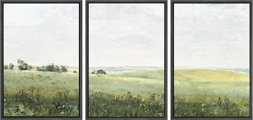 Miniatura 39 de SIGNWIN Lienzo enmarcado para pared, juego de arte de puesta de sol, horizonte, cielo, paisaje, fotografía, arte moderno, paisaje, relajante