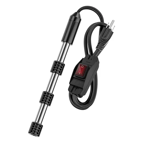 Calentador de agua de inmersión eléctrico portátil de 1500 W, totalmente sumergible, fabricado con acero inoxidable 304 y cubierta de silicona de