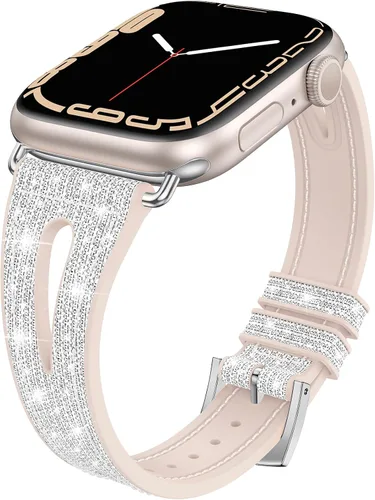 Miniatura 8 de Goton Correa de silicona brillante para Apple Watch de 1.811 in, 1.772 in, 1.732 in, 1.654 in, 1.614 in, 1.575 in, Series 11/10/9/8/7/6/5/4/SE