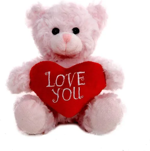 Miniatura 7 de Plushland Oso de Peluche Mocha Corazón - Sé Mío - Oso de Peluche para Niños y Adultos - Almohada de Corazón Bordado - Marrón - 6 pulgadas