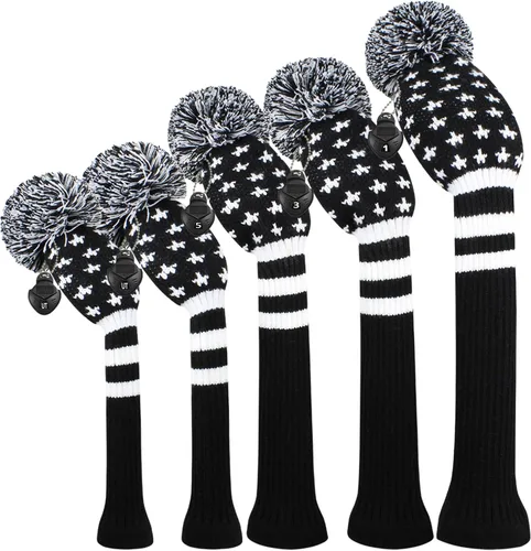 Miniatura 8 de Scott Edward Knit Golf Club Cover for Woods and Driver Set of 5 Head Covers Protect Driver Wood(460cc)* 1 Fairway Wood*2 and Hybrid/UT*2 with